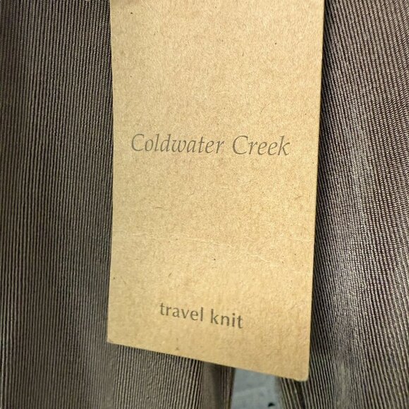 COLDWATER CREEK Women's Top Small Stretch Slinky Knit Long Sleeve Tan Tunic NWT - Picture 11 of 12